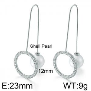 Stainless Steel Stone&Crystal Earring - KE81560-K