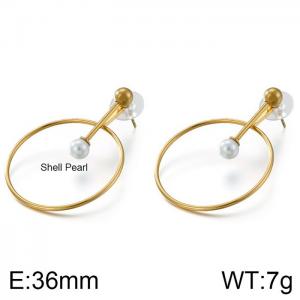 SS Gold-Plating Earring - KE81950-K