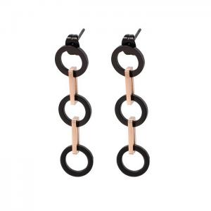 Stainless Steel Black-plating Earring - KE81967-KA