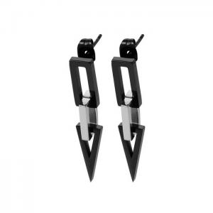 Stainless Steel Black-plating Earring - KE81987-KA