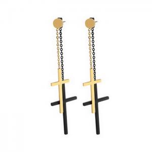 Stainless Steel Black-plating Earring - KE81992-KA