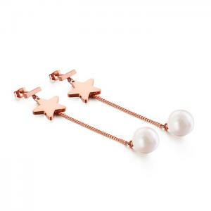 SS Rose Gold-Plating Earring - KE82048-KA