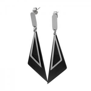 Stainless Steel Black-plating Earring - KE82088-KA