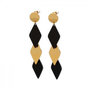 Stainless Steel Black-plating Earring - KE82091-KA