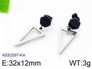 Stainless Steel Black-plating Earring - KE82097-KA