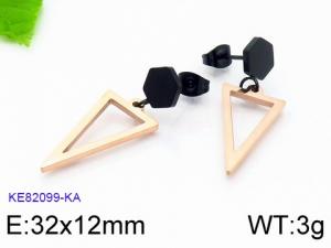 Stainless Steel Black-plating Earring - KE82099-KA