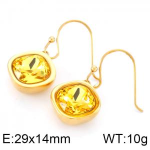 Stainless Steel Stone&Crystal Earring - KE82665-GC
