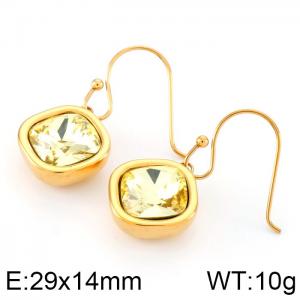 Stainless Steel Stone&Crystal Earring - KE82666-GC