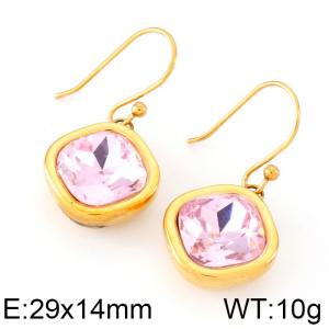 Stainless Steel Stone&Crystal Earring - KE82667-GC