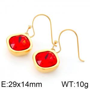 Stainless Steel Stone&Crystal Earring - KE82669-GC