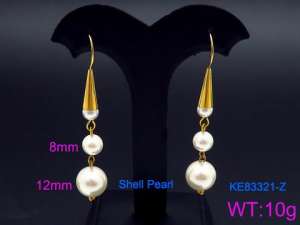 SS Shell Pearl Earrings - KE83321-Z