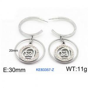 Women's Silver Hoop Earrings Silver Plated Stainless Steel Earrings - KE83357-Z