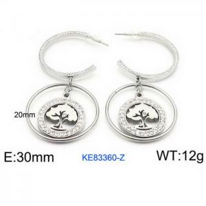 Women's Silver Hoop Earrings Silver Plated Stainless Steel Earrings - KE83360-Z