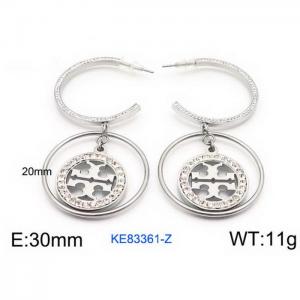 Women's Silver Hoop Earrings Silver Plated Stainless Steel Earrings - KE83361-Z