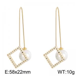 Stainless Steel Stone&Crystal Earring - KE83375-K