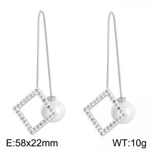 Stainless Steel Stone&Crystal Earring - KE83376-K