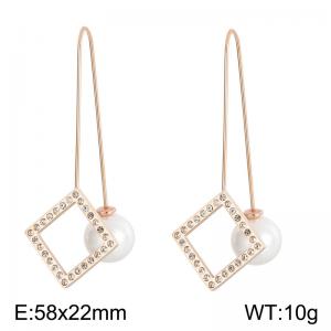 Stainless Steel Stone&Crystal Earring - KE83377-K