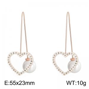 Stainless Steel Stone&Crystal Earring - KE83379-K