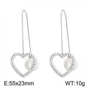 Stainless Steel Stone&Crystal Earring - KE83380-K