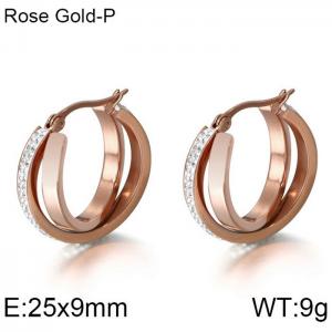 Stainless Steel Stone&Crystal Earring - KE84268-KSP