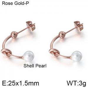 SS Rose Gold-Plating Earring - KE84372-KFC