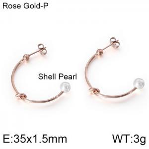 SS Rose Gold-Plating Earring - KE84374-KFC