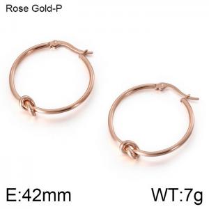 SS Rose Gold-Plating Earring - KE84400-KFC