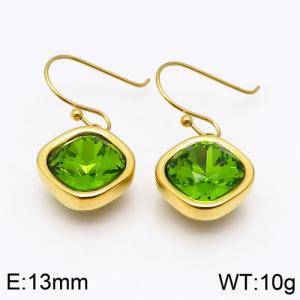 Stainless Steel Stone&Crystal Earring - KE84722-K