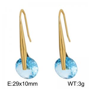 Stainless Steel Stone&Crystal Earring - KE85052-K