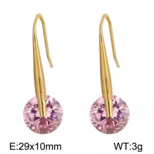 Stainless Steel Stone&Crystal Earring - KE85056-K