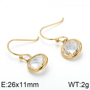 Stainless Steel Stone&Crystal Earring - KE85059-K