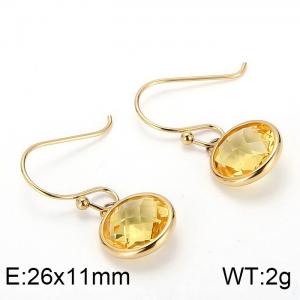 Stainless Steel Stone&Crystal Earring - KE85062-K
