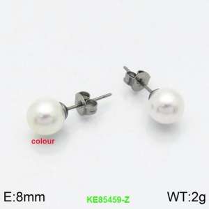 SS Shell Pearl Earrings - KE85459-Z