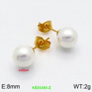 SS Shell Pearl Earrings - KE85460-Z