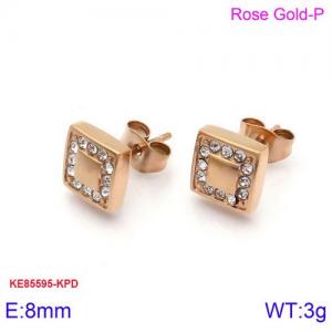 Stainless Steel Stone&Crystal Earring - KE85595-KPD