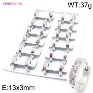 Stainless Steel Stone&Crystal Earring - KE85742-YN