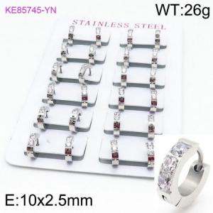 Stainless Steel Stone&Crystal Earring - KE85745-YN