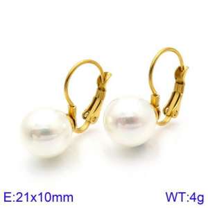 SS Shell Pearl Earrings - KE86032-K