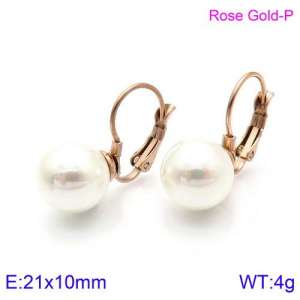 SS Shell Pearl Earrings - KE86033-K