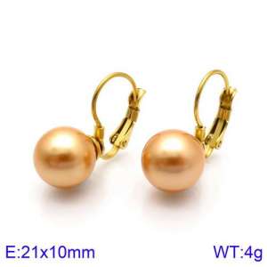 SS Shell Pearl Earrings - KE86038-K