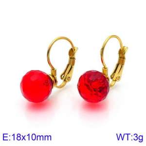 Stainless Steel Stone&Crystal Earring - KE86047-K