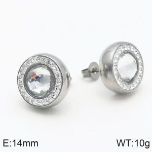 Stainless Steel Stone&Crystal Earring - KE86114-Z