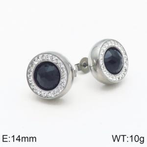 Stainless Steel Stone&Crystal Earring - KE86116-Z