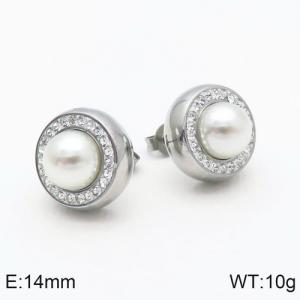 Stainless Steel Stone&Crystal Earring - KE86117-Z