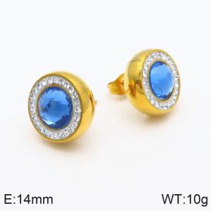 Stainless Steel Stone&Crystal Earring - KE86125-Z