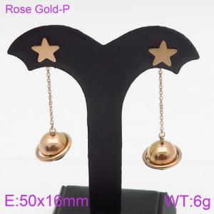 SS Rose Gold-Plating Earring - KE86211-KFC
