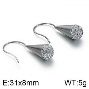 Stainless Steel Stone&Crystal Earring - KE86448-KFC