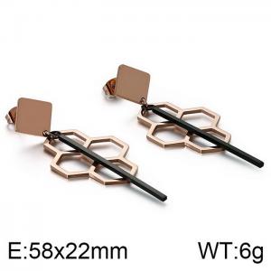 SS Rose Gold-Plating Earring - KE86453-KFC