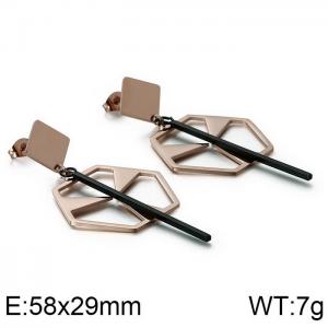 SS Rose Gold-Plating Earring - KE86459-KFC