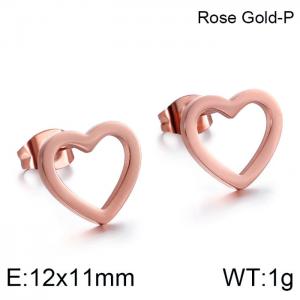 SS Rose Gold-Plating Earring - KE86553-K